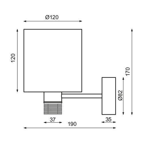 interior led wall light drawing