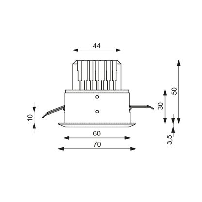 Recessed LED Light EB18 Ø 70 mm - NAVIEL